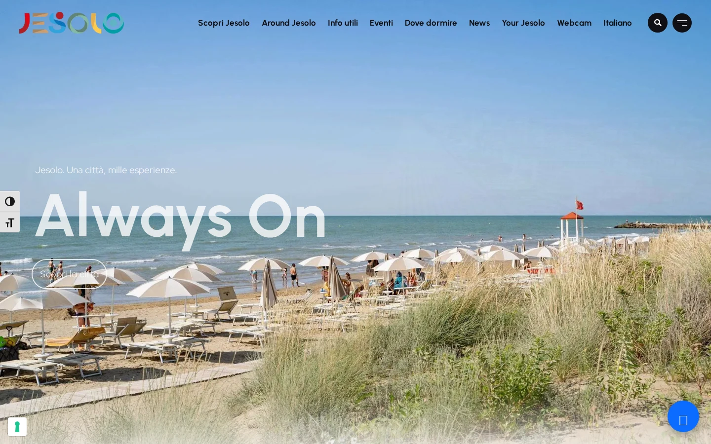 Homepage del portale turistico di Jesolo